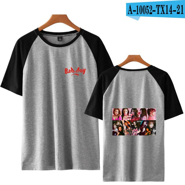 Red Velvet Kpop Printed Raglan T-shirts Women/Men Summer Short Sleeve Streetwear T-shirts 2021 Fashion Casual Wear