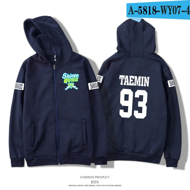 New Shinee Jonghyun Kpop R.I.P. Zipper Hoodies Sweatshirt Men Women Hoodie Casual