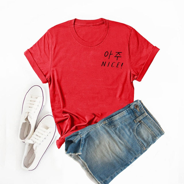 Seventeen Kpop Aju Nice T-shirts Women Summer Cotton Short Sleeve