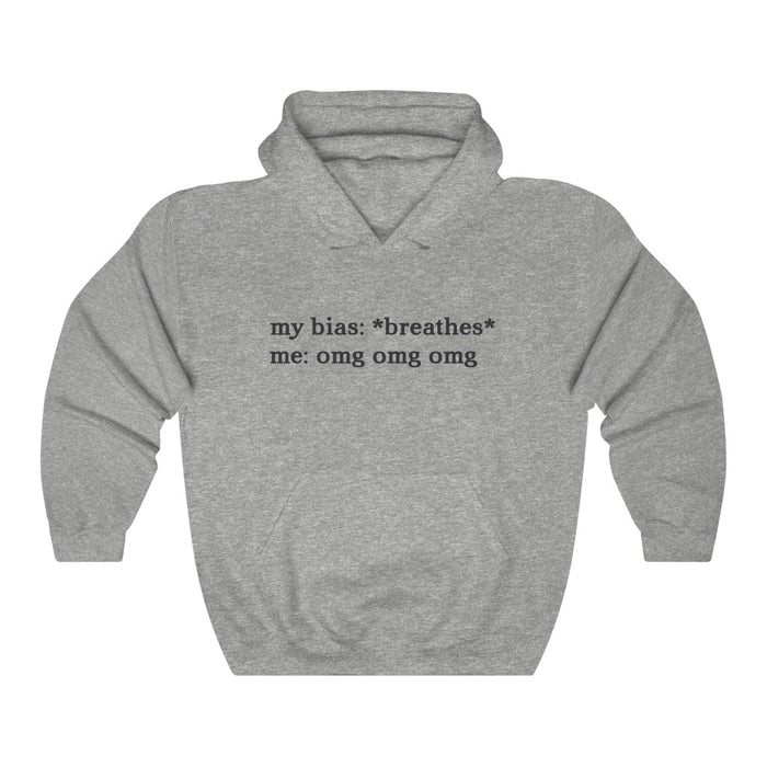 My Bias: *Breathes* Me: Omg Omg Omg  Hoodie - Trendy Winter Kpop Hoodies Kpop Fashion - Kpop Hooded Sweater