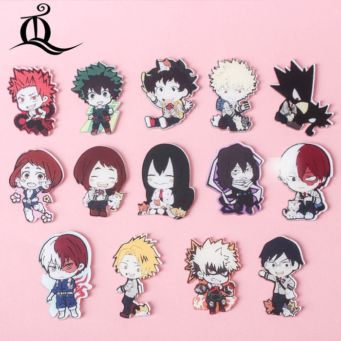1 PCS Painting cartoon mix My Hero Academia for Clothing Acrylic Badges Kawaii Icons on The Backpack Pin Brooch Badge