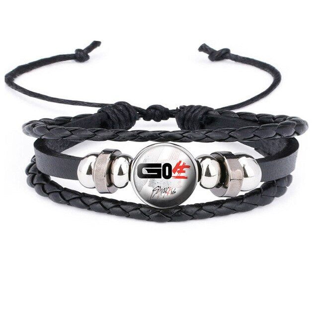 1 Pcs Kpop Stray Kids New Album GO Sheng CHANG BIN HYUN JIN FELIX LEE KNOW Hand-woven Leather Bracelet Around Accessories