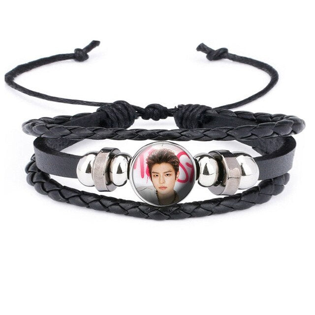 1 Pcs Kpop Stray Kids New Album GO Sheng CHANG BIN HYUN JIN FELIX LEE KNOW Hand-woven Leather Bracelet Around Accessories