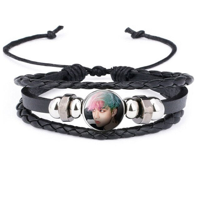 1 Pcs Kpop Stray Kids New Album GO Sheng CHANG BIN HYUN JIN FELIX LEE KNOW Hand-woven Leather Bracelet Around Accessories