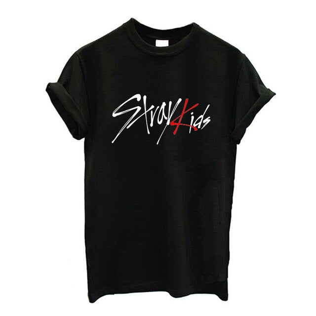 100% cotton t-shirt woman stray kids t shirt women tshirt ladies tee shirts korean best friends clothes big size cute top