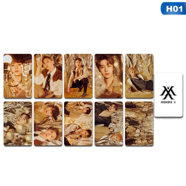 10PCS/Set Kpop Monsta X Double Side LOMO Card New Album FANTASIA X Photocards Fans Collection
