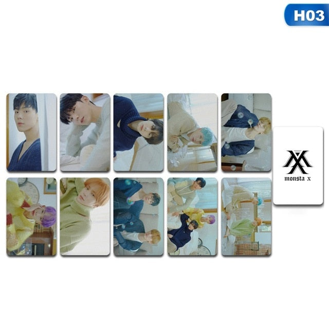 10PCS/Set Kpop Monsta X Double Side LOMO Card New Album FANTASIA X Photocards Fans Collection