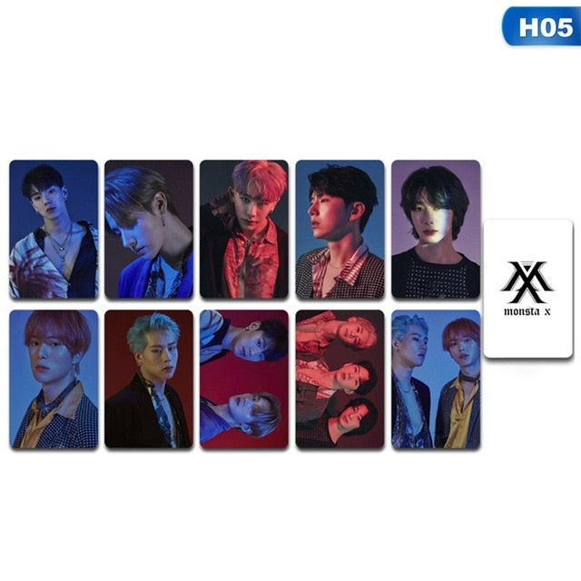 10PCS/Set Kpop Monsta X Double Side LOMO Card New Album FANTASIA X Photocards Fans Collection