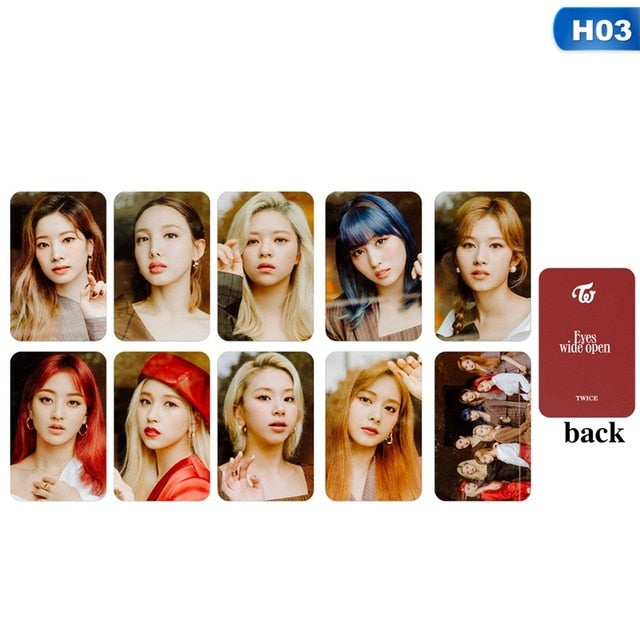 10Pcs/Box Kpop TWICE Album Eyes Wide Open LOMO Card Photocard Self Made Cards For Fans Collection Stationery