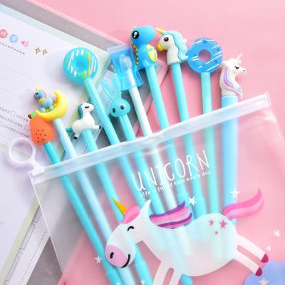 10Pcs/Set Gel Pen Unicorn Pen Stationery Kawaii School Supplies Gel Ink Pen School Stationery Office Suppliers Pen Kids Gifts