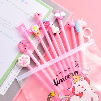 10Pcs/Set Gel Pen Unicorn Pen Stationery Kawaii School Supplies Gel Ink Pen School Stationery Office Suppliers Pen Kids Gifts