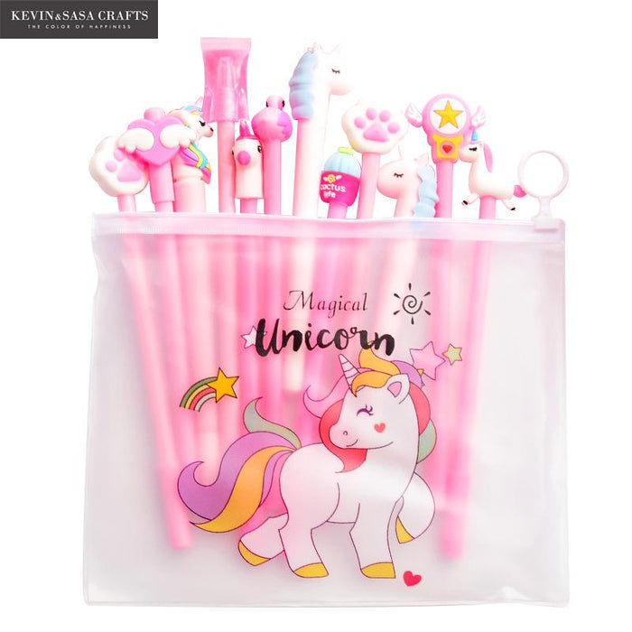 10Pcs/Set Gel Pen Unicorn Pen Stationery Kawaii School Supplies Gel Ink Pen School Stationery Office Suppliers Pen Kids Gifts