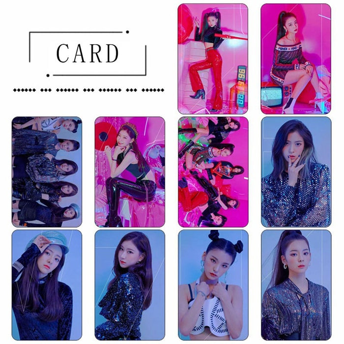 10Pcs/Set ITZY Photocard Photo Card PVC Crystal Card Stickers For Bus Student Card Stationery Set
