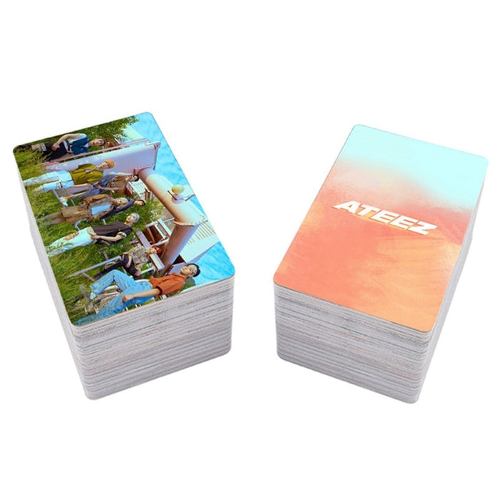 10Pcs/Set Kpop ATEEZ Combination Series Four Peripheral Card Sets Self-Made Double-Sided Small Lomo Card Sets HD Films