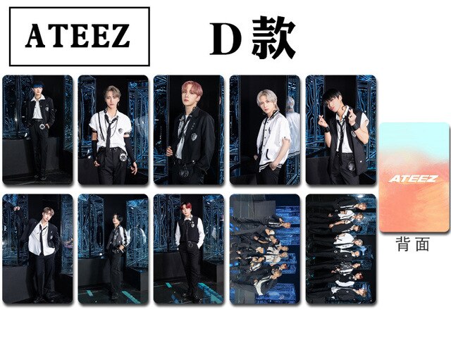 10pcs/set Kpop ATEEZ Photocard high quality LOMO CARD HD Self-Made Double-Sided print tectorial photo album cards
