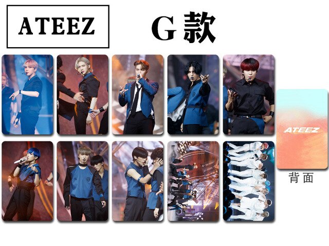 10pcs/set Kpop ATEEZ Photocard high quality LOMO CARD HD Self-Made Double-Sided print tectorial photo album cards