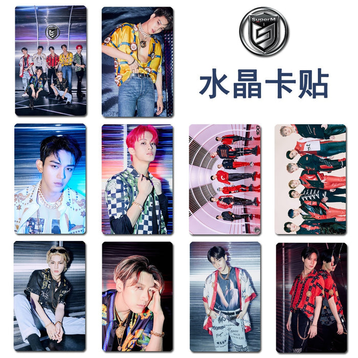 10pcs/set Kpop SuperM PhotoCard sticker Super One New album Super M HD photo Card Stickers