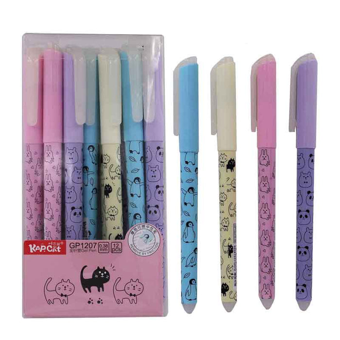 12Pcs/set  Erasable Gel Pen Blue black red ink 0.5/0.38mm Kawaii Pens Refill Rods for School Office pen Stationery