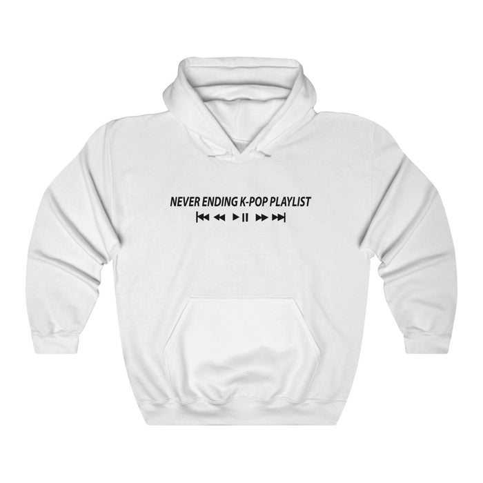 Never Ending K-Pop Playlist Hoodie - Trendy Winter Kpop Hoodies Kpop Fashion - Kpop Hooded Sweater