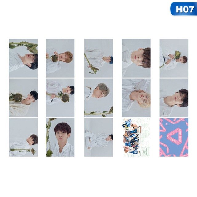 14Pcs/Set KPOP Seventeen Team  Album Collection Love Letter Photo Card PVC Cards Self Made LOMO Card Photocard Fans Collection