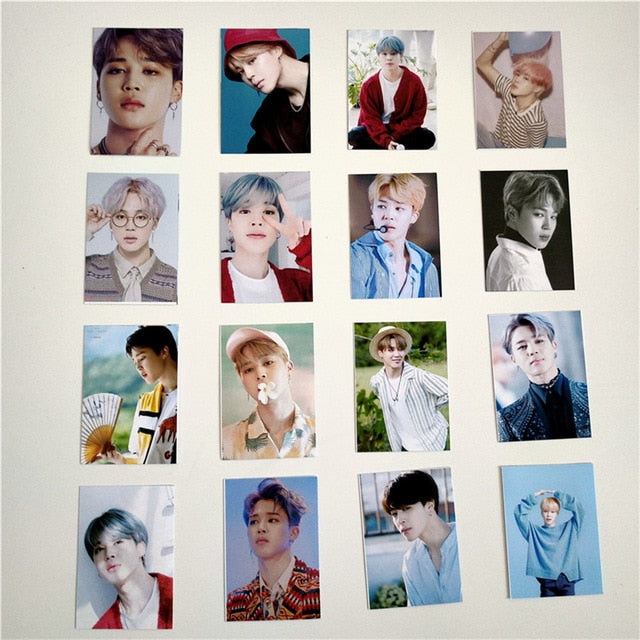 16 Pcs /set Kpop Bangtan Boys JUNGHOOK RM SUGA JHOPE V JIMIN JIN Member Photo Various Period Postcard LOMO Card