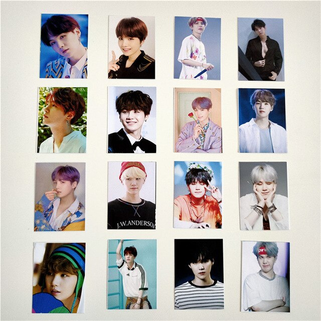 16 Pcs /set Kpop Bangtan Boys JUNGHOOK RM SUGA JHOPE V JIMIN JIN Member Photo Various Period Postcard LOMO Card