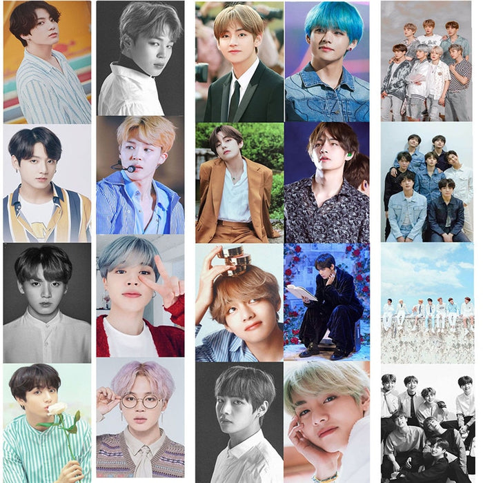 16 Pcs /set Kpop Bangtan Boys JUNGHOOK RM SUGA JHOPE V JIMIN JIN Member Photo Various Period Postcard LOMO Card