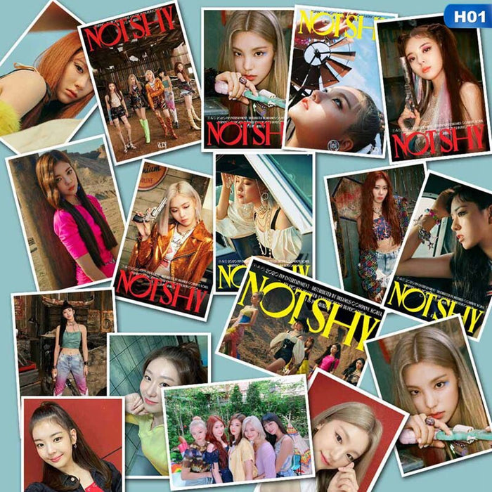 16Pcs/Set ITZY New Album Not Shy Photo Card Postcard LOMO Card Star Cheer Card