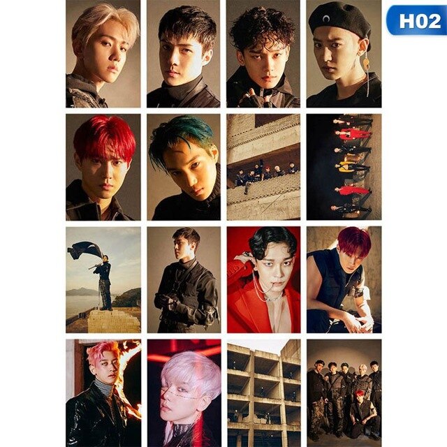 16Pcs/Set KPOP EXO 6th Album OBSESSION Photo Card Lomo Card  Poster Photocard Photo Card Fans Gift Collection Stationery Set