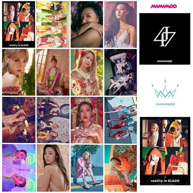 16Pcs/Set MAMAMOO Album Reality In BLACK Self Made Paper Lomo Card Photo Card Poster Photocard