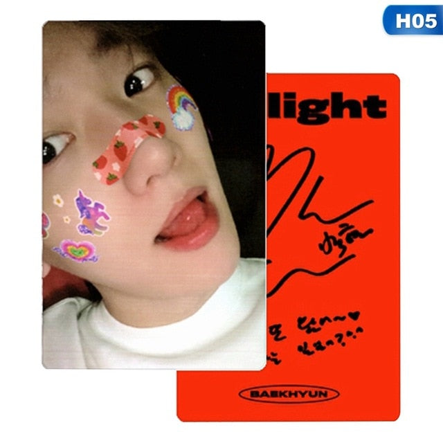1PCS KPOP EXO BAEKHYUN SOLO 2nd Album DELIGHT LOMO Cards New Fashion Self Made Autograph Photo Card Photocards