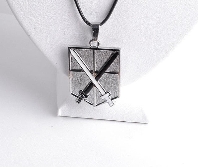 1pc Anime Attack on Titan Alloy Necklace Figure Toys Wings of Liberty Shingeki No Kyojin Leather Chain Gold Silver Pendant Gift