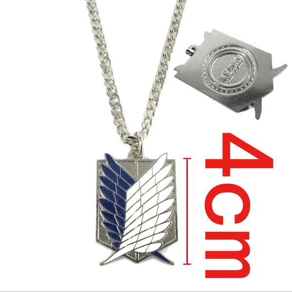 1pc Anime Attack on Titan Alloy Necklace Figure Toys Wings of Liberty Shingeki No Kyojin Leather Chain Gold Silver Pendant Gift