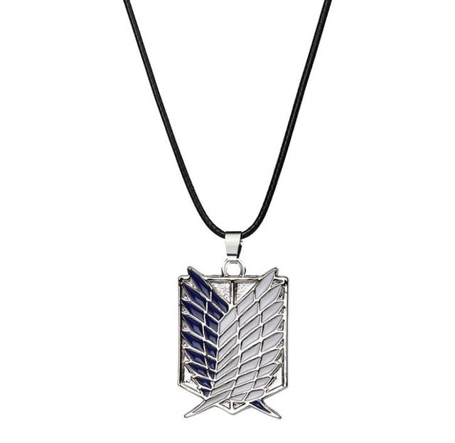 1pc Anime Attack on Titan Alloy Necklace Figure Toys Wings of Liberty Shingeki No Kyojin Leather Chain Gold Silver Pendant Gift