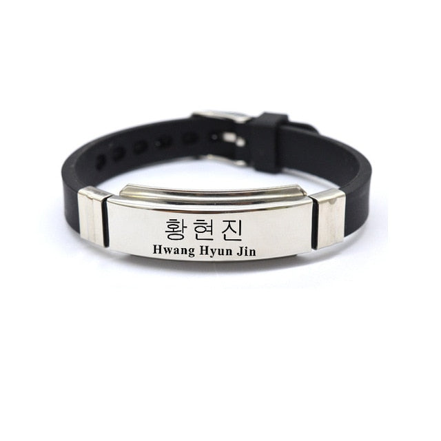 1pcs Kpop Stray kids bracelet logo name stainless steel silicone K-pop bracelet