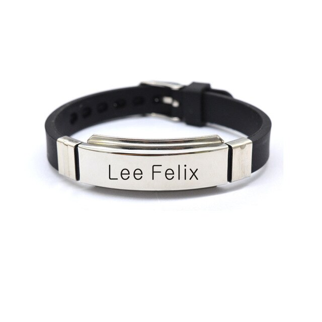 1pcs Kpop Stray kids bracelet logo name stainless steel silicone K-pop bracelet