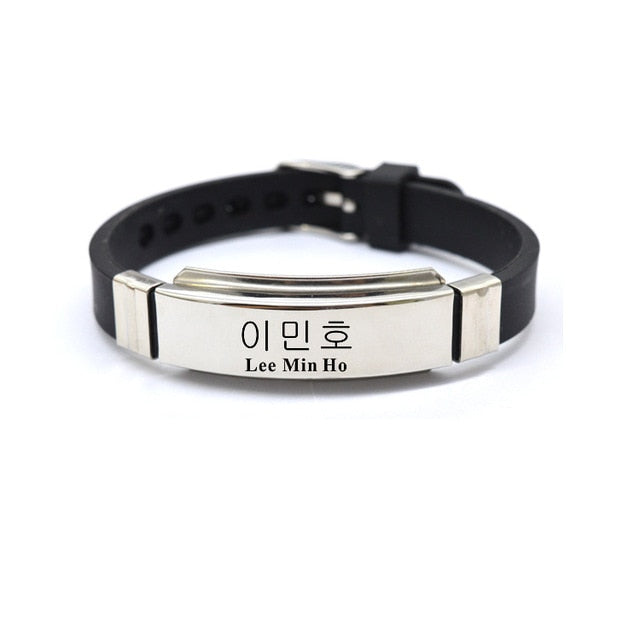 1pcs Kpop Stray kids bracelet logo name stainless steel silicone K-pop bracelet