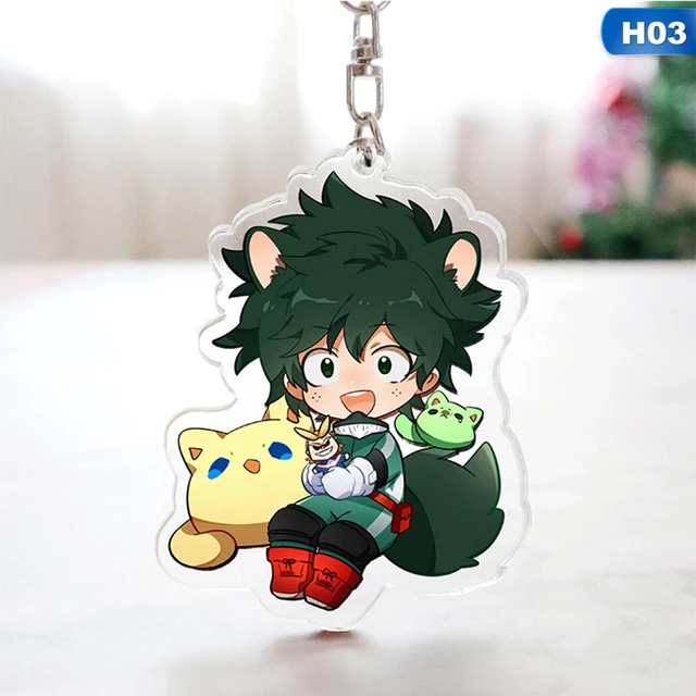 Anime My Hero Academia Keychain Todoroki Shouto Cosplay Double Sided Transparent Acrylic Key Chain Cute Funny Jewelry Fans Gift