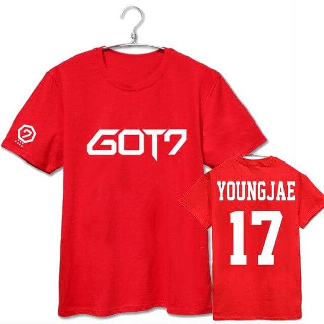 Kpop Newest 201Summer coat men women GOT7 KPOP Cotton Korean version Letter printing black red Loose Short sleeve Round neck T-shirt Lovers that you'll fall in love with. At an affordable price at KPOPSHOP, We sell a variety of 201Summer coat men women GOT7 KPOP Cotton Korean version Letter printing black red Loose Short sleeve Round neck T-shirt Lovers with Free Shipping.