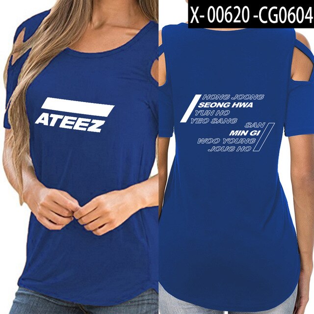 ATEEZ women Hip-hop shoulder-off sexy ATEEZ women Korean wear - Kpopshop