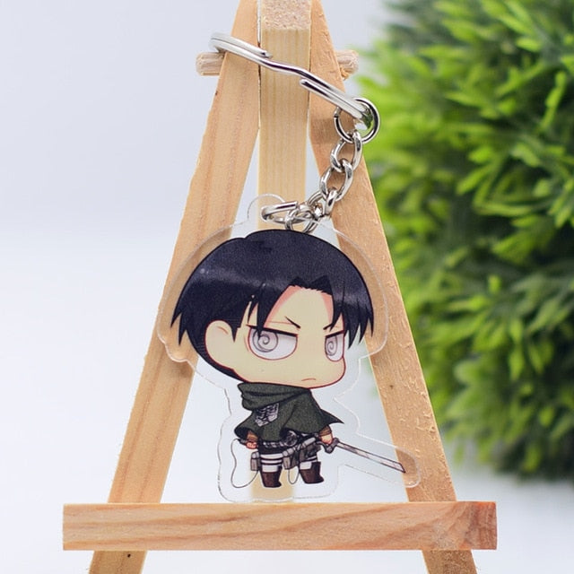 2019 Attack on Titan Keychain Double Sided Acrylic Key Chain Pendant Anime Accessories Cartoon Key Ring