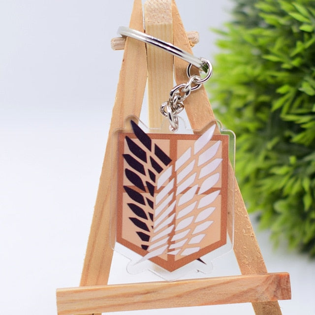 2019 Attack on Titan Keychain Double Sided Acrylic Key Chain Pendant Anime Accessories Cartoon Key Ring