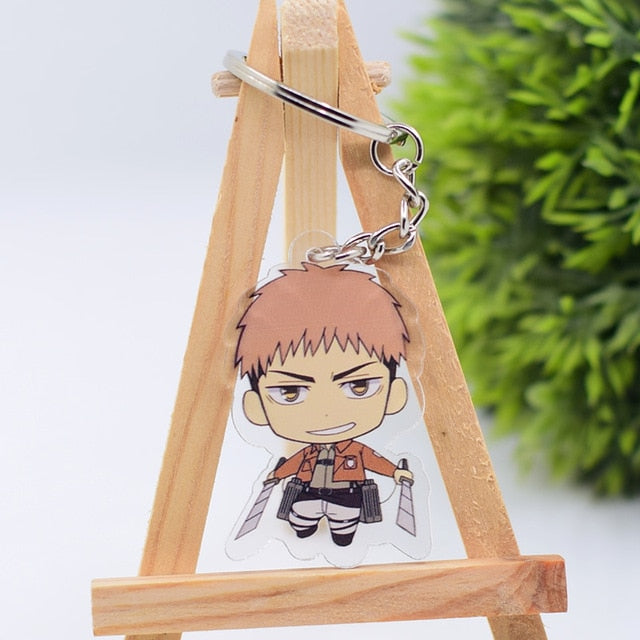 2019 Attack on Titan Keychain Double Sided Acrylic Key Chain Pendant Anime Accessories Cartoon Key Ring