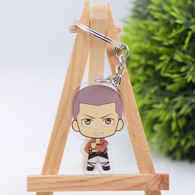 2019 Attack on Titan Keychain Double Sided Acrylic Key Chain Pendant Anime Accessories Cartoon Key Ring