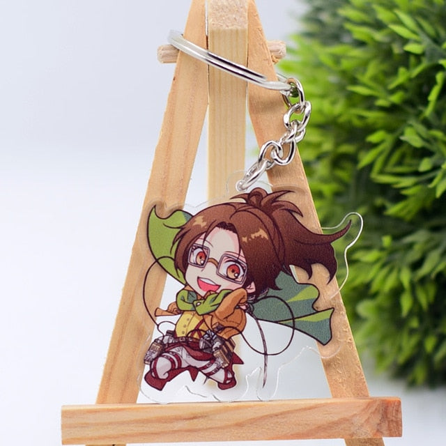 2019 Attack on Titan Keychain Double Sided Acrylic Key Chain Pendant Anime Accessories Cartoon Key Ring