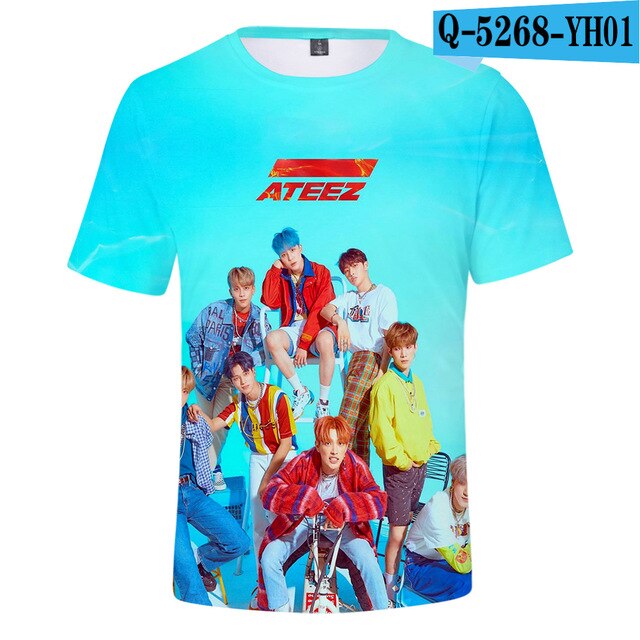KPOP ATEEZ  Kpop tshirts women   Leaf Kpop Plus Size Street style - Kpopshop