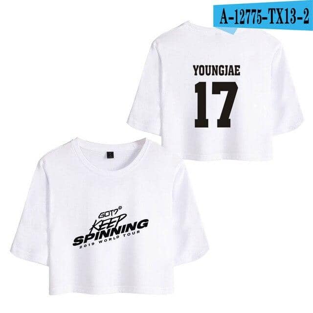 Kpop Newest 2019 KPOP GOT7 WORLD TOUR KEEP SPINNING NEW print Women Crop Tops Short Sleeve T-shirt Trendy Streetwear Girls Sexy T Shirt that you'll fall in love with. At an affordable price at KPOPSHOP, We sell a variety of 2019 KPOP GOT7 WORLD TOUR KEEP SPINNING NEW print Women Crop Tops Short Sleeve T-shirt Trendy Streetwear Girls Sexy T Shirt with Free Shipping.
