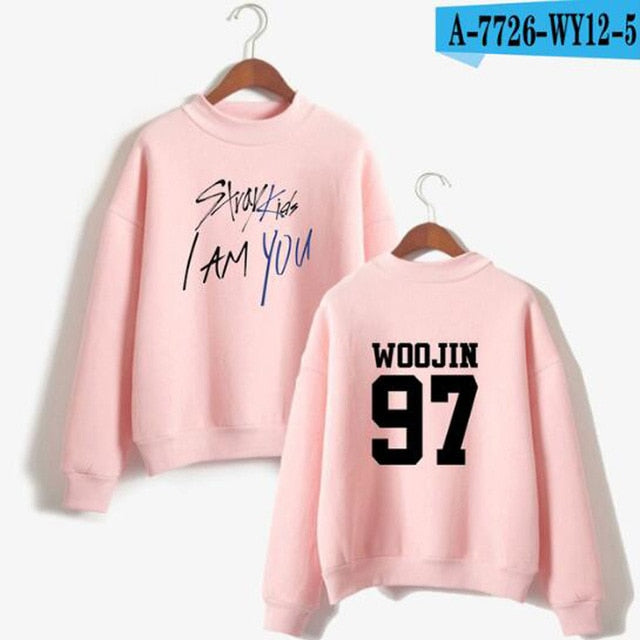 2019 KPOP Straykids Stray Kids Album I Am You CHANGBIN BANG CHAN WOOJIN MINHO Turtleneck Women Hoodie Sweatshirt Hip Hop Clothes