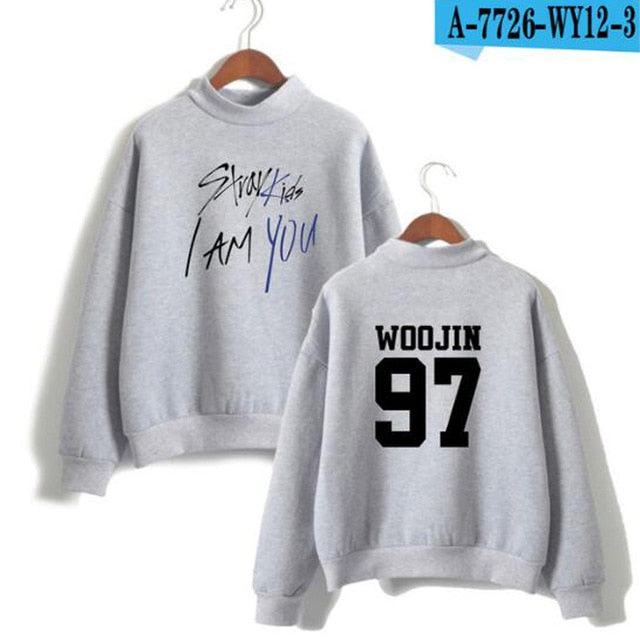 2019 KPOP Straykids Stray Kids Album I Am You CHANGBIN BANG CHAN WOOJIN MINHO Turtleneck Women Hoodie Sweatshirt Hip Hop Clothes