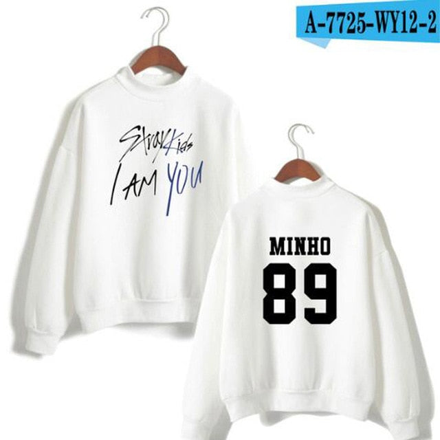 2019 KPOP Straykids Stray Kids Album I Am You CHANGBIN BANG CHAN WOOJIN MINHO Turtleneck Women Hoodie Sweatshirt Hip Hop Clothes